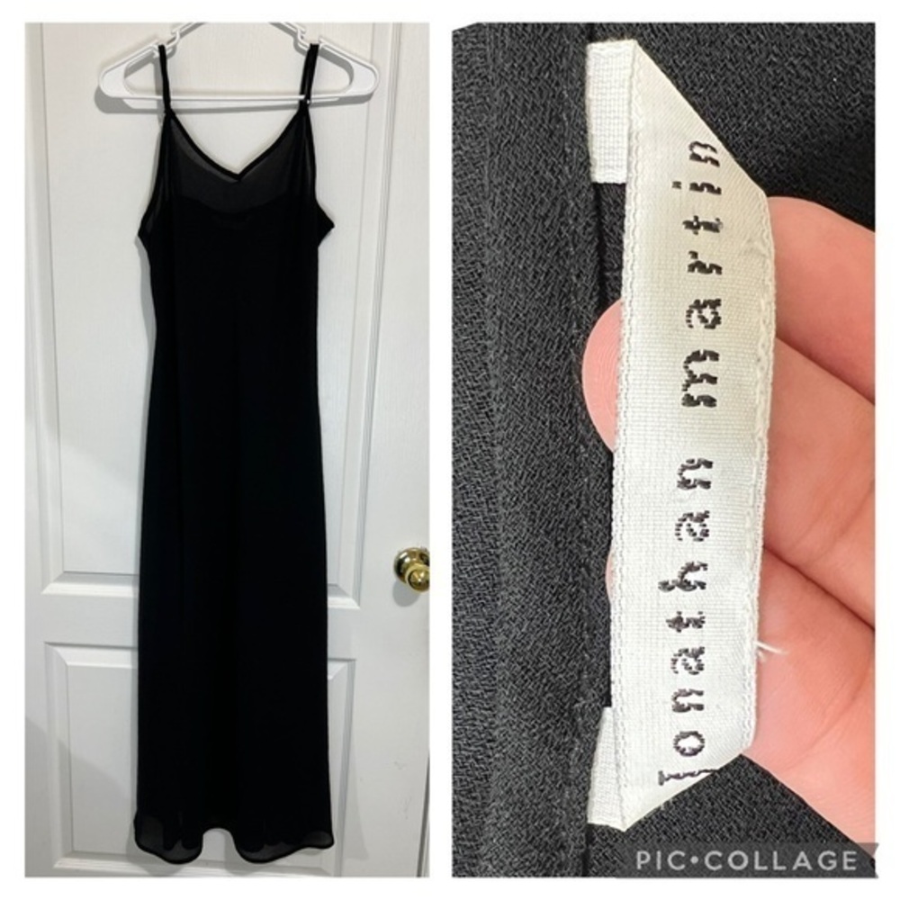 Jonathan Martin sleeveless Elegant Black Gown maxi dress size L